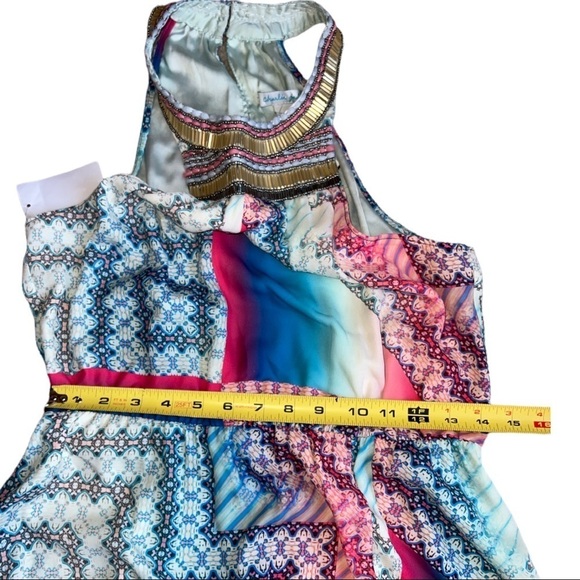 Charlie Jade Ava Embellished Georgette Maxi Sleeveless Slit Size M Dress‎ - Picture 7 of 12